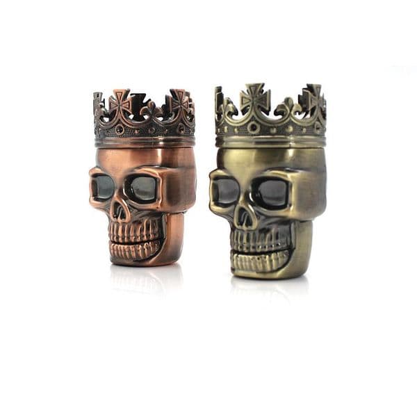 Metal Toothed Skull 50MM 4 layers Tobacco Smoking Grinder Metal Grinders with 12 pictures Dry Herb Vaporizer CNC Teeth Filter HZ165