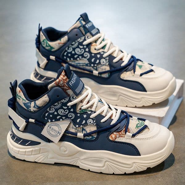 Ddmytiger Autumn High Top Men S Running Sports Youth Trendy Brand Versatile Casual Height Increasing Dad Shoes Outdoor Shoes
