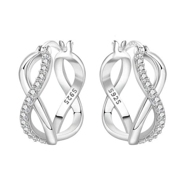 Orstarry Original 925 Sterling Silver Infinite Symbol Earrings Women Hoop Earring Anniversary Jewelry Trendy Gifts