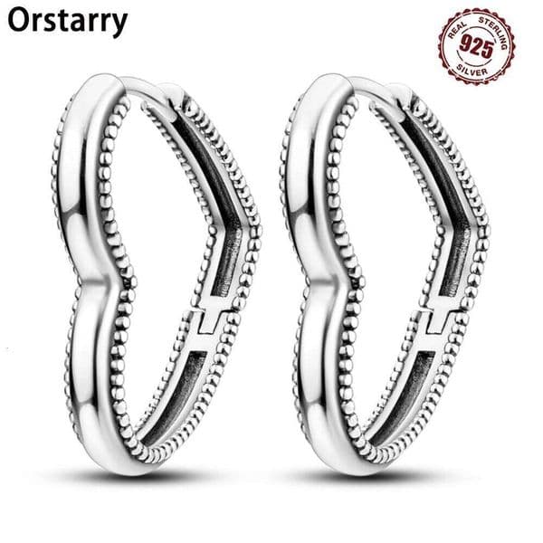 925 Sterling Silver Simple Love Heart Series Zircon Circle Hoop Earrings Women Fine Earring Jewelry Gift Accessories