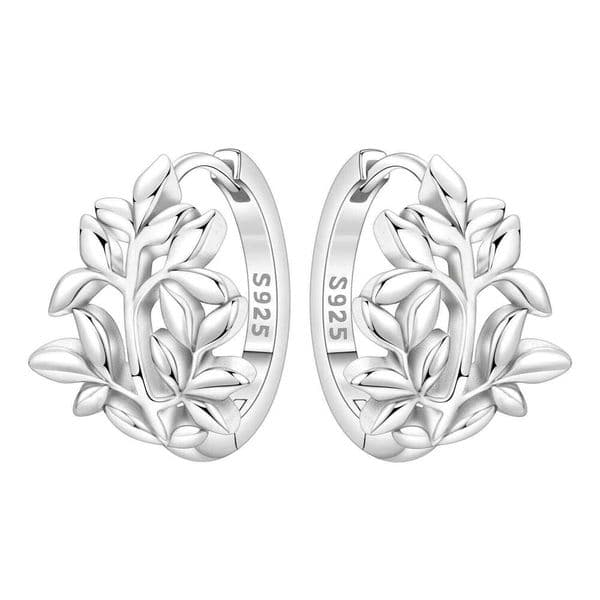 Orstarry Original 925 Sterling Silver Minimally Designed Leaves Earrings Women Hoop Earring Anniversary Jewelry Trendy Gifts