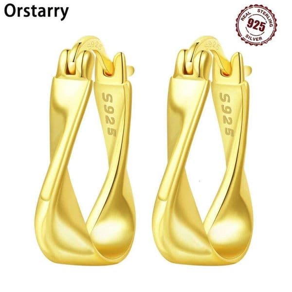 New 925 Sterling Silver Minimalist Twisted Rope Versatile Hoop Earrings For Women Jewelry Birthday Party Gifts