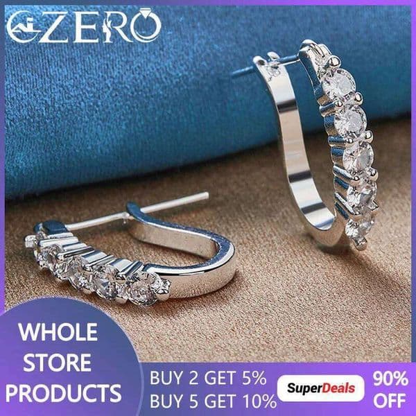 ALIZERO 925 Sterling Silver AAA Zircon Ear Clip Earrings For Women Earring Fashion Gorgeous Wedding Engagement Party Jewelry