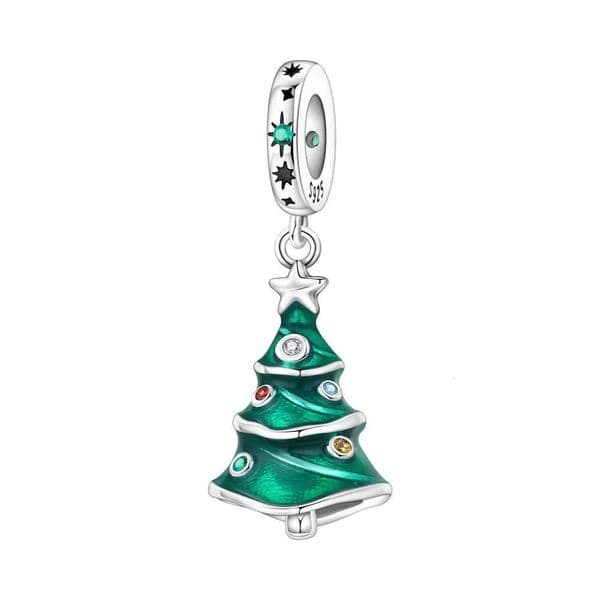 Orstarry 925 Sterling Silver Christmas Tree Decoration Beads Original Pendants Bracelet Charm Jewelry Party DIY Trendy Gifts