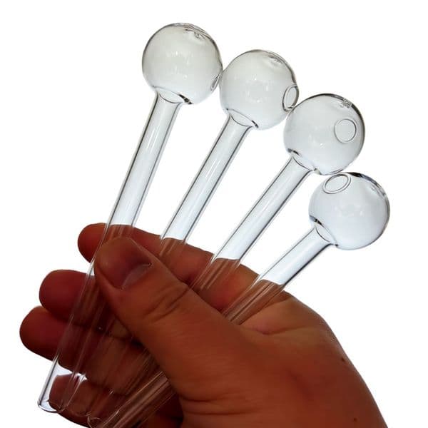 Glass Smoking Oil Burner Pipes Smoke Straight Tube Pipe Water Hand Nail Tips Transparent 12cm 10cm 7cm