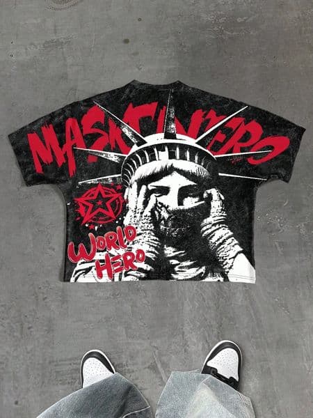 The mens T-shirt for the summer of features a casual fashionable comfortable and breathable 3D star pattern print 260107