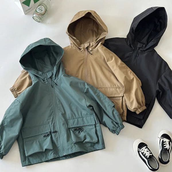 Boys Jackets Spring Autumn Hoody for Kids Waterproof Children Coat Casual Teenager Outerwear School Baby Windbreaker Clothing 260106