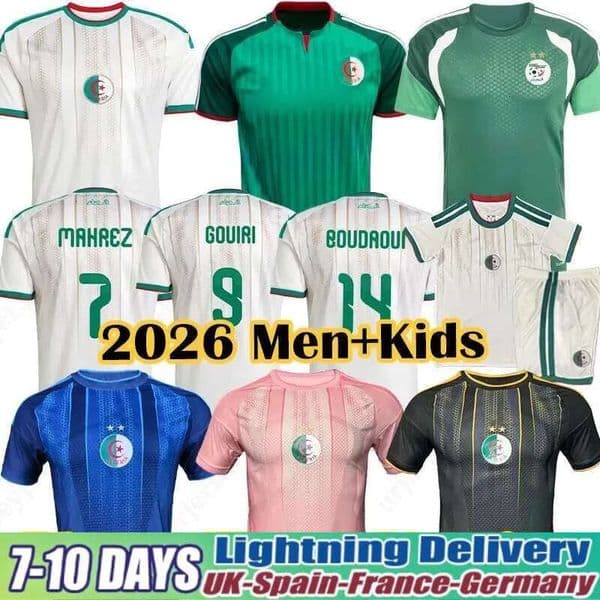 Maillot Algerie 2026 World Cup Soccer Jersey 26 27 Gouiri Amoura Moussa Boudaoui Houssem Aouar Rayan Ait-nouri Benrahma Camisetas Algeria Football Shirt Tops