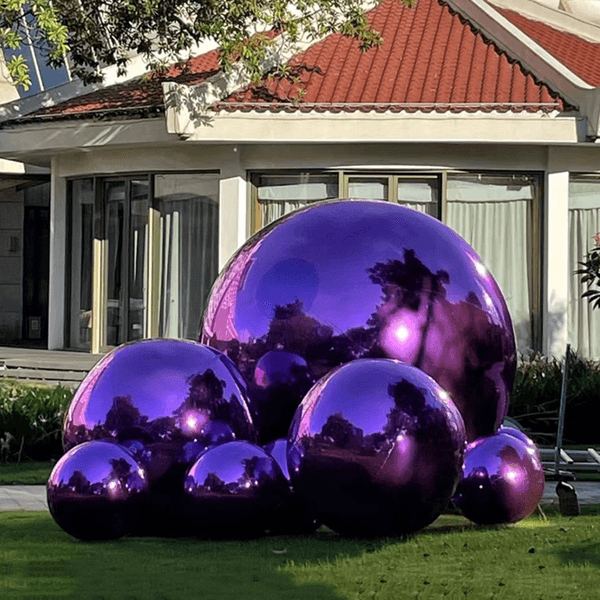 Free delivery Purple Inflatable Mirror Ball Metallic Disco Mirror Balloon Air Sealed PVC Hanging Spheres For Party Event Decoration