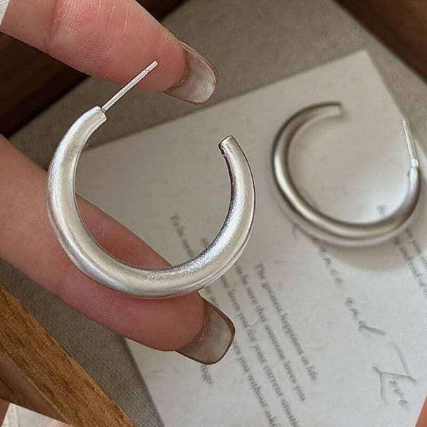 925 Sterling Silver Earrings for Women Round Geometric Sexy Girl Fashion Trendy Jewelry Gift Party Wedding pendientes