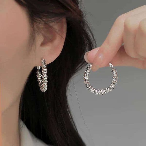 925 Sterling Silver Earrings for Women Shinning Gold Stone Girl Fashion Trendy Jewelry Gift Party Wedding pendientes