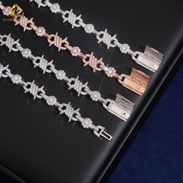 Hot Sale Fashion 925 Silver Necklace Men Chain 13mm VVS Moissanite Cuban Link Chain HipHop Style Iced Out Moissanite Jewelry GRA