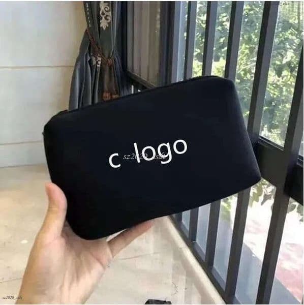 Designer Small Toilet Bag Zipper Makeup Women's Toiletries Letter Printed Suede Leather Handbag