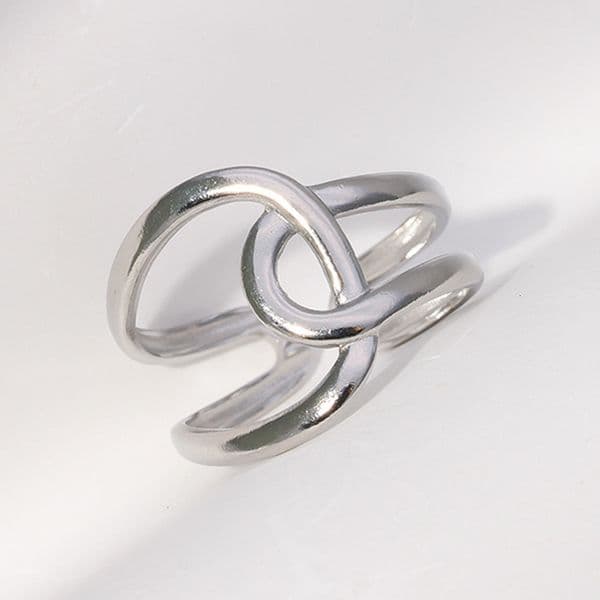 European American Titanium Open for Women, Unique Geometric Stainless Steel Ring, Simple and Minimalist Style, Cross-Border Index Finger Ring Wholesale