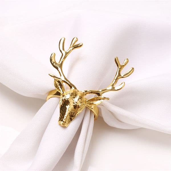 Deer Design Gold Napkin Ring for Christmas Decorative Napkin Holder