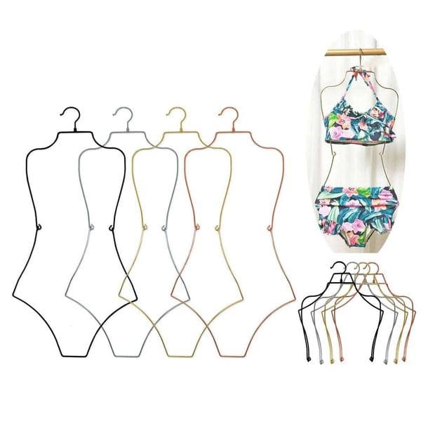 Aluminum Alloy Body Shape Bikini Swimsuit Display Girls Dress Unisex Clothing Hanger Beachwear Holder for Laundry 26H0111