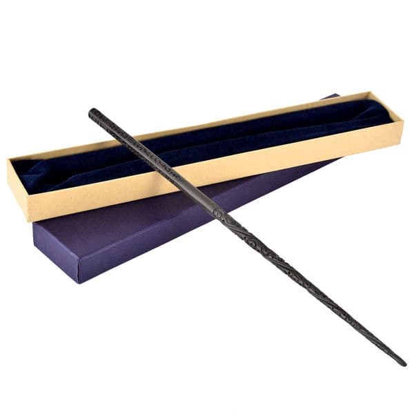 Dark Style Engraved Magic Wand | Premium Resin Wizard Prop for Costume Parties 14-inch Detailed Wand with Storage Box