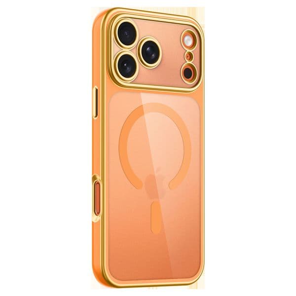 Two-color electroplated magnetic suction transparent phone case for Apple, fully covering the camera lens, soft cover