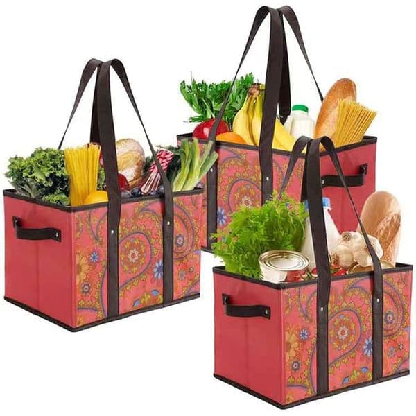 Cross border Foldable Picnic Basket Customized Outdoor Travel Handheld Basket Ethnic Style Non woven Storage Box