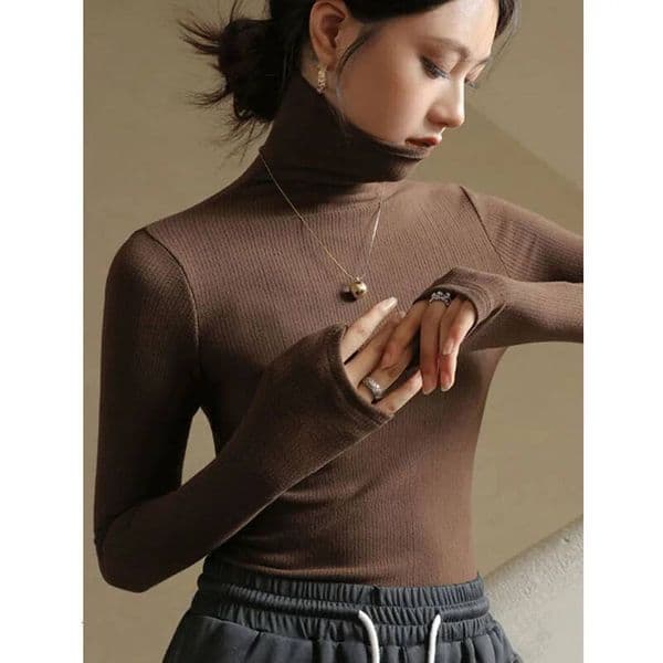 Bestseller Autumn Winter Turtleneck Knitted Pullover Woman Elegant Slim Long Sleeve Warm Bottoming Tops Women Solid Casual Basic Knitwear ddmytues