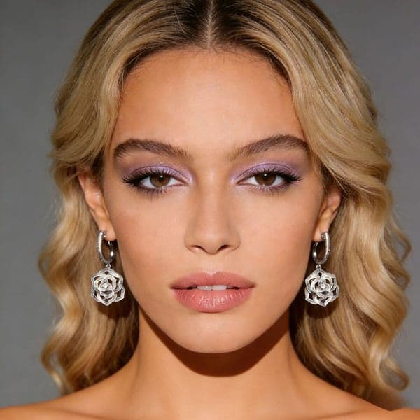 Earrings Jewelry Style Elegant Light Luxury Rose Earrings Flower For Women Earrings Trendy Floral Earrings Wholesale