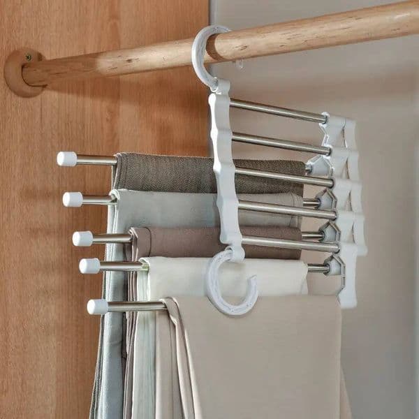 5 In 1 Magic Trousers Closet Organizer Multi-layer Pants Rack Folding Clothing Hanger Wardrobe Storage Organization ddmynov