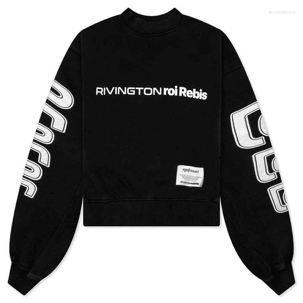 Men's Hoodies RIVINGTON Roi Ret RRR 123 White Print Embroidery Patch Label Sweatshirts Men Women Oversized Black Hoodie