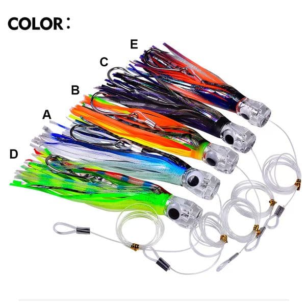 Wholesale Printed ABS Big Game Octopus Squid Skirts Fishing Lures with Hooks for Marlin Tuna