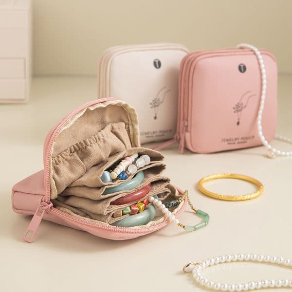 Source Portable Jewelry Bracelet Necklace Earrings Ring Handheld Large Capacity Organizer Storage Bag New Product