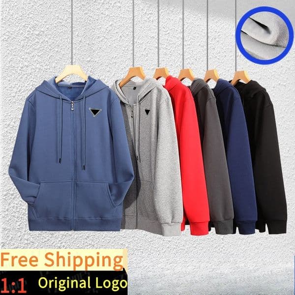 Designer hooded sweatshirt with zipper hooded pullover men's European-American street fashion fall/winter cardigan jacket labbu02