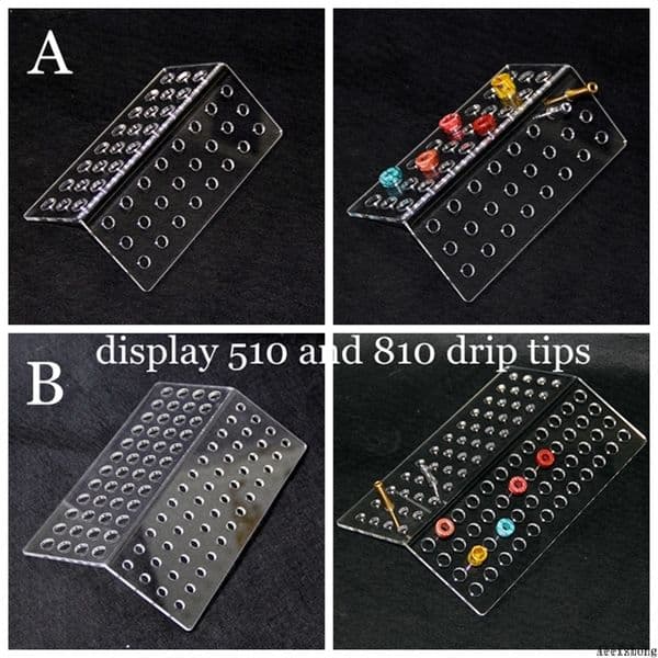Acrylic display clear stand shelf holder base rack box show case for 510 810 thread drip tips
