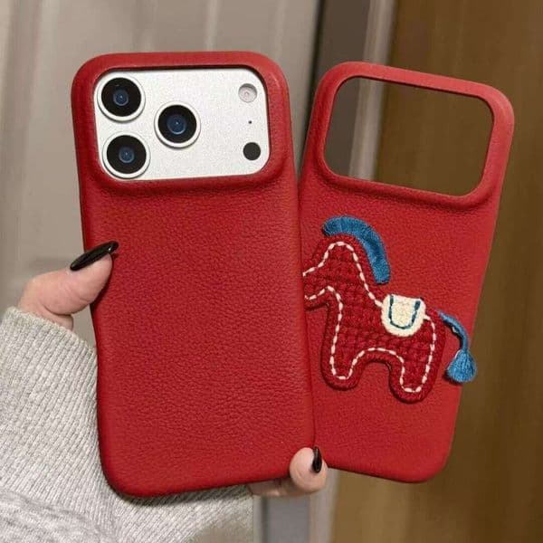 for Year 3D Red Horse Compatible with Apple Pro Max Phone Case New iPhone 17 Pro/17/16/15 Shockproof phone case