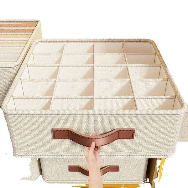Underwear, Panties, Socks 3-In-1 Box For Home Use, Intimate Clothing, Bra Divider Organizer, Storage Container