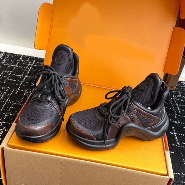 Thick soled women dad shoes luxury designer womens Archlight Sneaker black women space shoes breathable mesh leather upper with rubber frame accessories