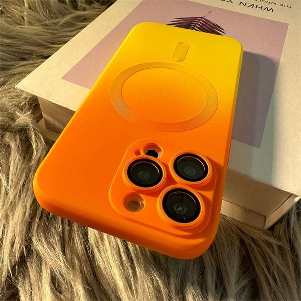 Liquid Silicone Magnetic Phone Case For iPhone 17 Air 16E 16 15 14 Plus 13 12 11 Pro Max Gradient Magsafe Protective Back Cover With Lens Film
