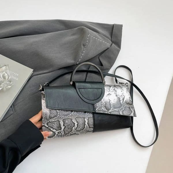 Korean Style Snake Print Womens Bag Fashion Elegant Clutch Handbag Large Capacity Crossbody Bag for Evening Party 260114