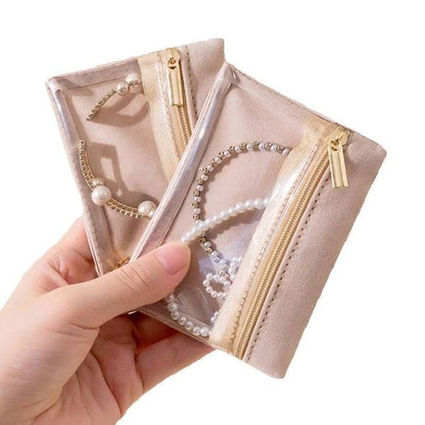 Mini Storage Earrings Rings Bracelets Accessories Organizer Transparent Travel Jewelry Coin Zipper Bag