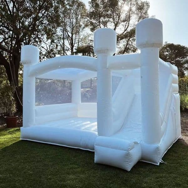 Wedding white Bouncy Castle With Slide Inflatable Combo Jump House Bounce House Combine for audits and kids toys fun with blower Commercial use