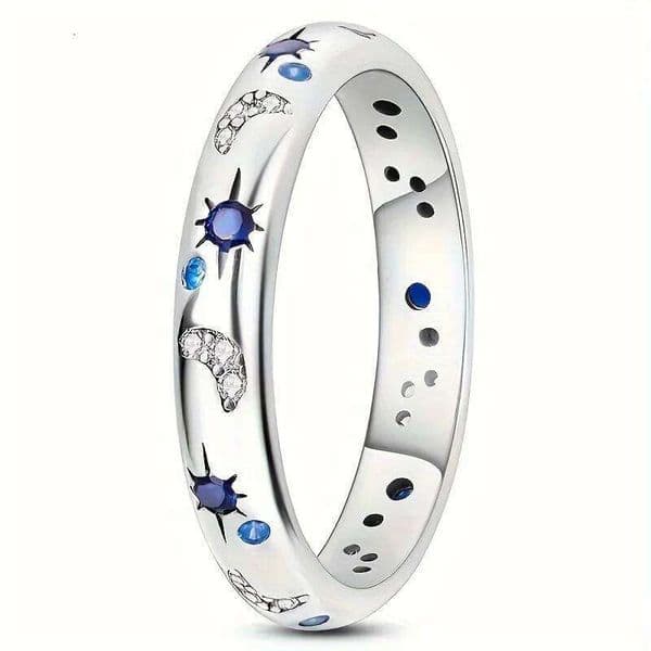 Silvery Colour Ring Shining For Women Synthetic CZ Cubic Zircon Star Moon Flower Wedding Jewelry Rings Gifts