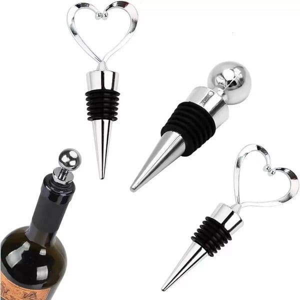 Update 5 Pcs Bottle Stopper Heart/Ball Shaped Red Beverage Champagne Preserver Cork Wedding Favors Gifts For Wine Lovers