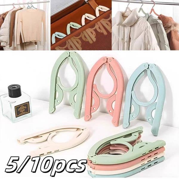 5/10pcs Folding Travel Hangers Portable Random Color Plastic Non Slip Closet Drying Rack Space Saving Home For Dress Pants Suit ddmynov