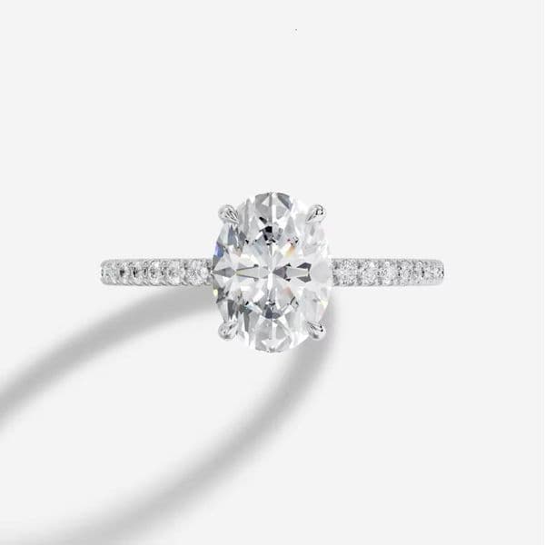 18K 14K 10k Solid Gold Jewelry Womens Engagement 6 8mm Oval Lab Grown Diamond Ring