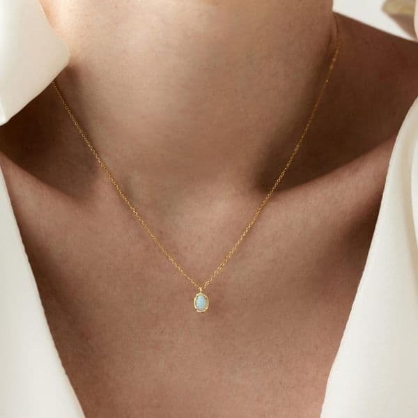 Dainty White Opal Necklace Oval White Opal Pendant Real Opal Necklace Women Christmas Gift Birthday Gift for Her Mothers Day Gift