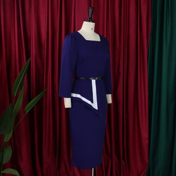 (625) Women's Spring New Fashion Temperament Elegant Hip-hugging OL Professional Tongle Dress