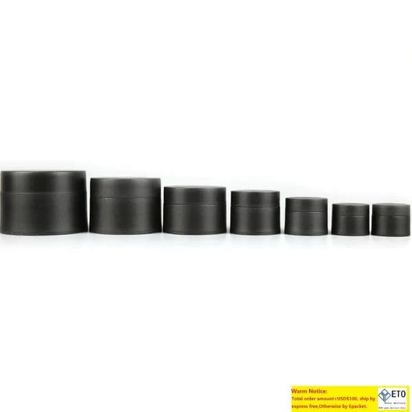 Wholesale 3g 5g 10g 15g 30g 50g 80g Frosted Black Cream Jars Bottles Pot Container Plastic Bottle Makeup Facial Jar LL