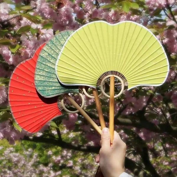 Exquisite Rice Paper Props for Photographs Home Decoration Ginkgo Round Chinese Style Hand Fan