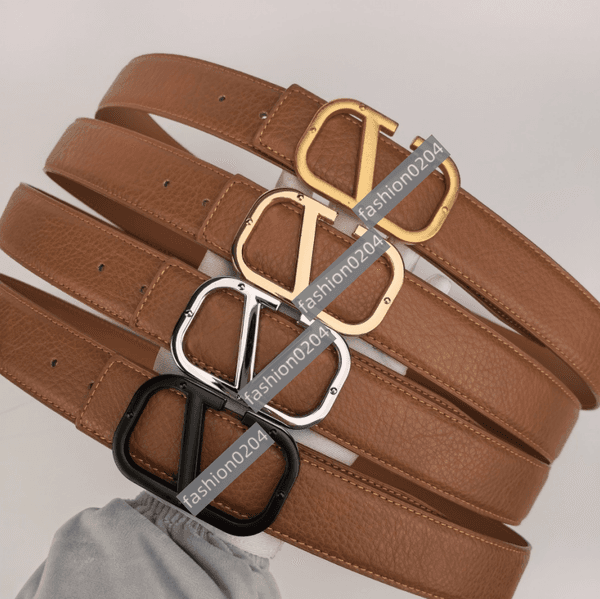 Designer men's belt - luxurious cowhide - solid color - simple and casual - gold, silver, black - 4 colors - snap head - 14 colors - size 105-125CM - width 3.8CM - gift box
