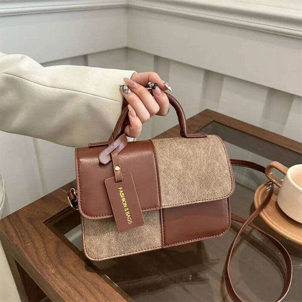 Elegant Women's Handbag Crossbody Shoulder Snap Closure Tote Bag, Everyday Accessory, Geometric Pattern, Fashion Lovers