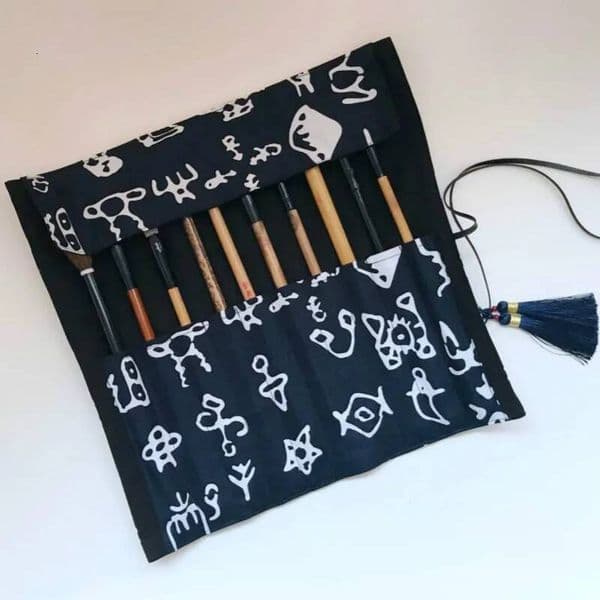 Cotton Bag Chinese Painting Pencil Case Watercolor Brush Curtain Roll Calligraphy Pen Storage Bags