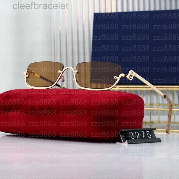 SemiRimless Fashion Designer Sunglasses Women Men Oval Glasses Womens Sunglass UV400 Polarized Glass Lens With Box